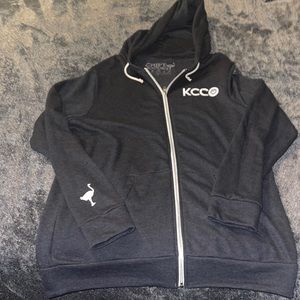 Practically brand new gray KCCO keep calm chive on soft hoodie. 3xl